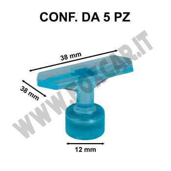 Ventose levabolli esagonali 10x38 mm per colla a caldo, azzurre semi-trasparenti, per grandine e ammaccature