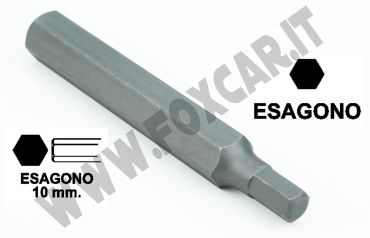 Chiavi a inserto con impronta brugola da 10 mm, esagono 10 mm, lunghezza totale
  75 mm