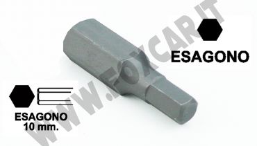 Chiavi a inserto con impronta brugola da 12 mm, esagono 10 mm, lunghezza totale
  30 mm