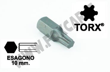 Chiavi a inserto con impronta TORX 25, esagono 10 mm, lunghezza totale 30 mm