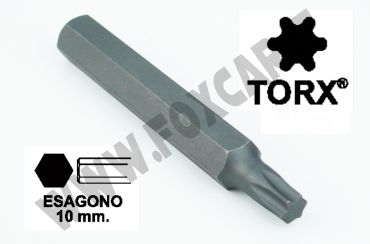 Chiavi a inserto con impronta TORX 20 esagono 10 mm, lunghezza totale 75 mm