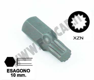 Chiavi a inserto con impronta XZN M10 esagono 10 mm lunghezza totale 30 mm