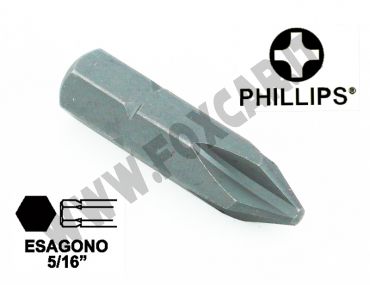 Chiave a inserto a croce PH2, esagono da 5/16" lunghezza 32 mm