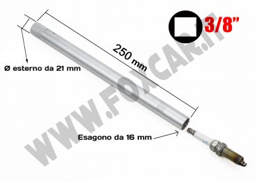 CHIAVE PER CANDELE REGOLABILE A T RIPARAZIONE AUTO PRESA CANDELA 16MM