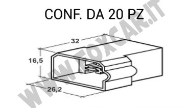 Copri capicorda in plastica per Faston Maschio grande a quattro vie